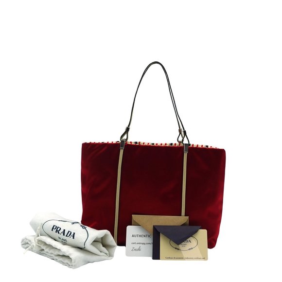 Prada Satin Tote Red - Picture 6 of 15